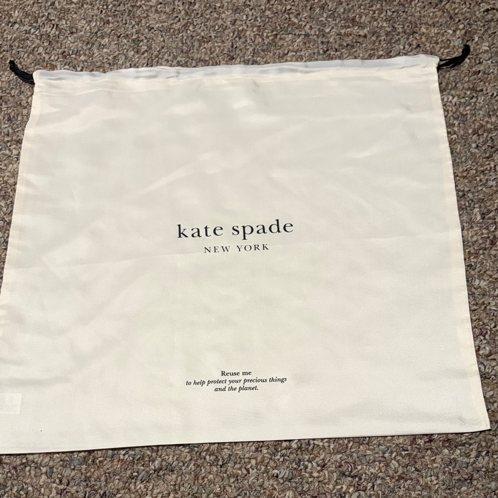 kate spade Cream and Black Logo Drawstring Dust Bag